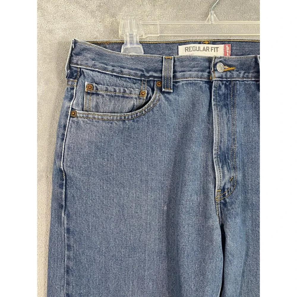 Levi's Jeans Men 36x30‎ Faded Blue 505 Regular Fit Cotton Denim Workwear Casual
